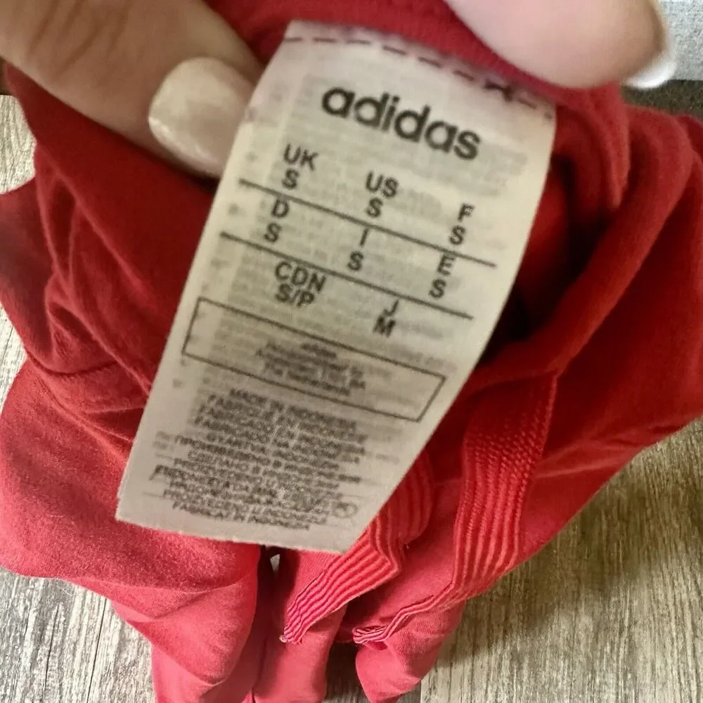 Men’s Red Adidas Pull Over Long Sleeve With Hood Size Small Cotton 88387 - Picture 3 of 3